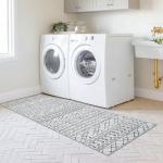 KUTA 2x6 Non-Slip Grey Moroccan Runner Rug