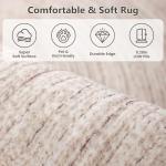 Faux Jute Round Non-Slip Area Rug 2ft Khaki