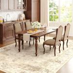 Beige 5x7 Washable Boho Area Rug