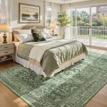Sage Green Vintage 8x10 Area Rug for Home
