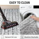 KUTA 2x6 Non-Slip Grey Moroccan Runner Rug