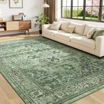 Sage Green Vintage 8x10 Area Rug for Home