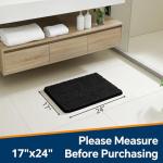 Black Plush Chenille Non-Slip Bathroom Rug