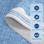 Scalloped Washable Blue Area Rug 3x5