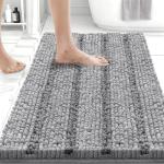 Bcoimo 24"x17" Non-Slip Chenille Bath Mat