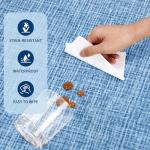 Scalloped Washable Blue Area Rug 3x5