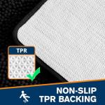 Black Plush Chenille Non-Slip Bathroom Rug