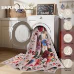 Beige Non-Slip Floral Door Mat Rug 24x17 Inch