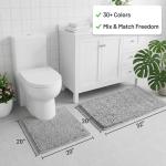 Light Grey Bath Mat Set, Absorbent & Non-Slip