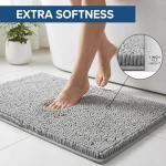Light Grey Bath Mat Set, Absorbent & Non-Slip