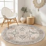 Genimo 5FT Round Machine Washable Area Rug