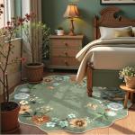 Lahome Floral Round Washable Area Rug, 6ft