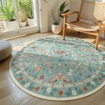 Lahome Washable Non-Slip Round Boho Rug 4ft
