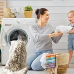 Washable Oriental 6ft Round Area Rug - Beige