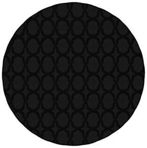 Sparta Non-Slip Black Round Area Rug, 5 Ft