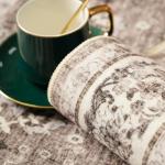 Washable Oriental 6ft Round Area Rug - Beige