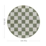 LIVEBOX 6 Ft Checkered Round Washable Rug