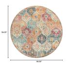 Lahome Soft Moroccan Trellis Washable Round Rug