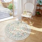 Lahome Sylvie Floral Round Boho Rug 4ft