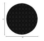 Sparta Non-Slip Black Round Area Rug, 5 Ft