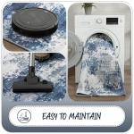 Blue 4ft Washable Round Area Rug for Home