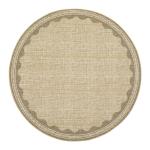 Scalloped Jute Round Rug - Soft Tan Design
