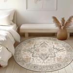 Genimo 5FT Round Machine Washable Area Rug