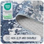 Blue 4ft Washable Round Area Rug for Home