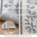 Jinchan 4ft Floral Round Non-Slip Area Rug