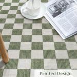 LIVEBOX 6 Ft Checkered Round Washable Rug