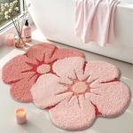 LUMI Funny Floral Bath Rug in Bliss Pink