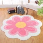 Cute Flower Round Area Rug for Girls Room