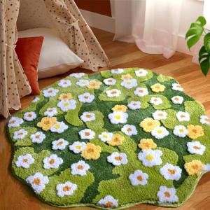 Floral 3D Area Rug for Kids and Bath