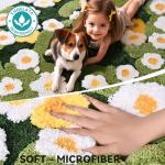 Floral 3D Area Rug for Kids and Bath
