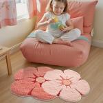 LUMI Funny Floral Bath Rug in Bliss Pink