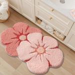 LUMI Funny Floral Bath Rug in Bliss Pink