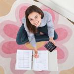 Cute Flower Round Area Rug for Girls Room