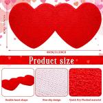 Hoolerry Double Heart Shaped Bath Rug, Red