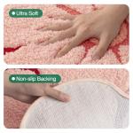 LUMI Funny Floral Bath Rug in Bliss Pink