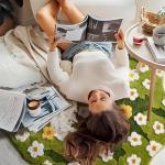 Floral 3D Area Rug for Kids and Bath