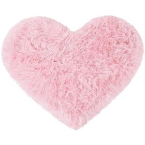 Heart Shaped Light Pink Shaggy Bedroom Rug