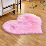 YRXRUS Heart Rug, Pink Heart Shaped Rug, Fluffy Faux Fur Rugs, Shag Mats for Bedroom Living Room, Love Coquette Room Decor 2x3 Ft