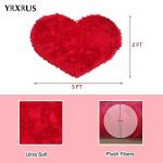 Red Heart Shaped Fluffy Rug for Cozy Decor