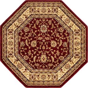 Unique Loom Voyage Collection Traditional Oriental Classic Intricate Design Area Rug (5' 0 x 5' 0 Octagonal, Red/Gold)