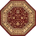 Unique Loom Voyage Collection Traditional Oriental Classic Intricate Design Area Rug (5' 0 x 5' 0 Octagonal, Red/Gold)