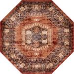Rugs.com Eden Collection Rug – 7 Ft Octagon Terracotta Medium Rug Perfect for Living Rooms, Kitchens, Entryways