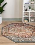 Unique Loom Isabella Collection Area Rug - Adjani (5' 1" Octagon, Multi/ Beige)