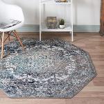 Rugs.com Arlington Collection Rug – 8 Ft Octagon Grey Medium-Pile Rug Perfect for Living Rooms, Kitchens, Entryways