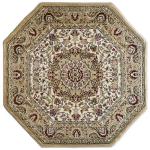 Traditional Octagon Area Rug Design Bellagio 401 Ivory (7 Feet 3 Inch x 7 Feet 3 Inch)