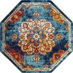 Rugs.com Parker Collection Rug – 5 Ft Octagon Multi Medium Rug Perfect for Living Rooms, Kitchens, Entryways